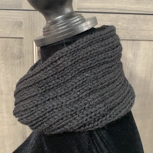 Black Knit Cotton Yarn Head Wrap Head Band Woman's One Size - Picture 4 of 6